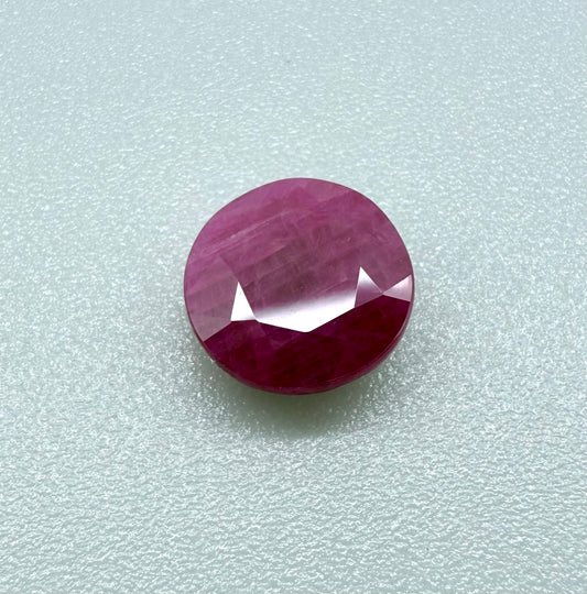 Pinkish Red Ruby Round 3.11 Ct