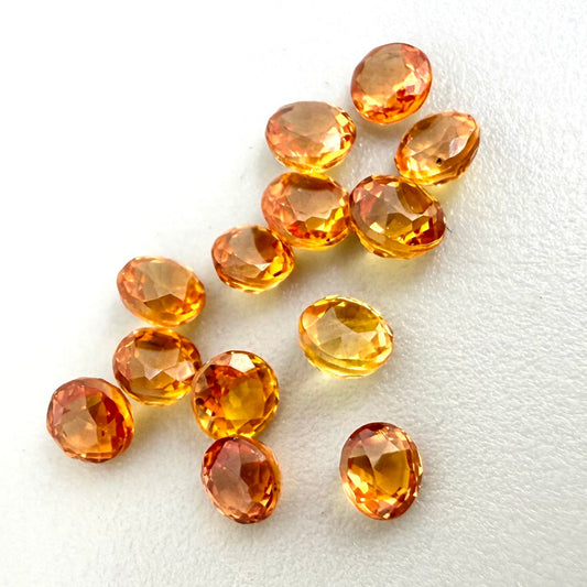 Bi-Color (Yellow, Orange) Sapphire Lot Round 1 Ct