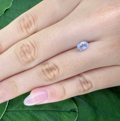 Pale Purplish Blue Hues Sapphire Oval 0.81 Ct