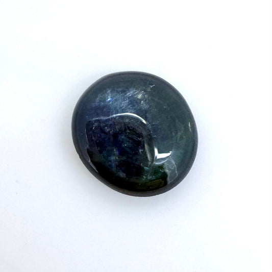 Bi-Color (Very Dark Blue, Silky White) Sapphire Cabochon 7.45 Ct
