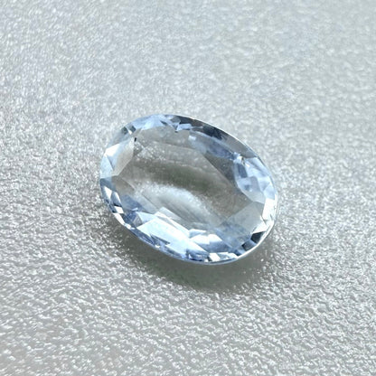 Very Pale Blue Sapphire Oval 1.07 Ct