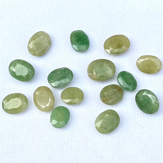 Multi Green Hues Emerald Lot Oval 93.63 Ct