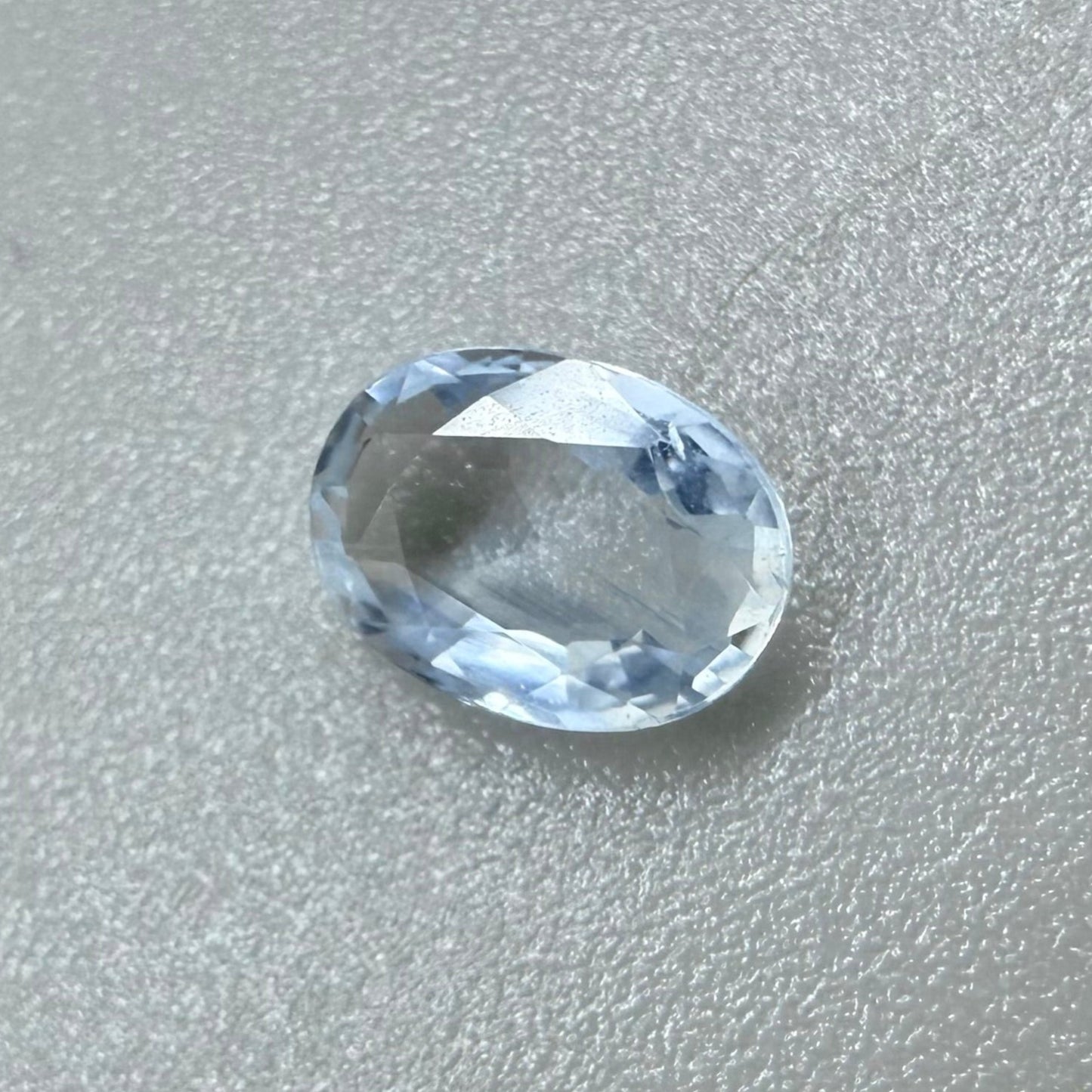 Very Pale Blue Sapphire Oval 1.07 Ct