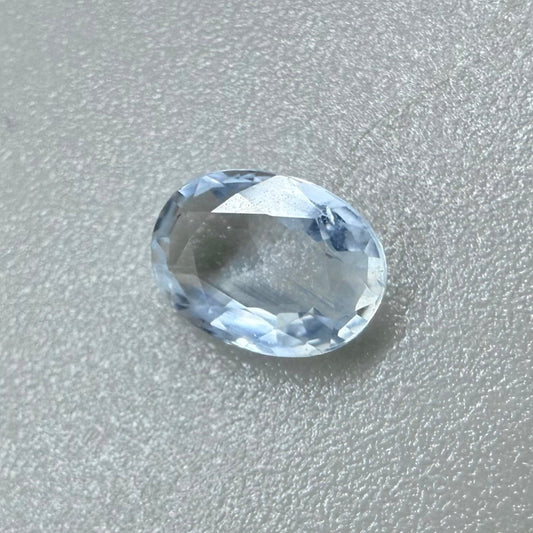 Very Pale Blue Sapphire Oval 1.07 Ct