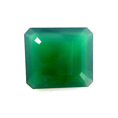 Vibrant Green Chalcedony Emerald cut 13.95 Ct
