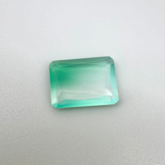 Bi-Color (Green White) Chalcedony Medallion cut 5.21 Ct