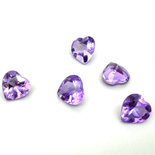 Purple Amethyst Set Hearts 3.51 Ct