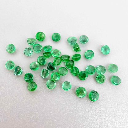 Natural Green Emerald gemstones lot round cut
