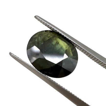 Dark Green Sapphire Oval 4.34 Ct