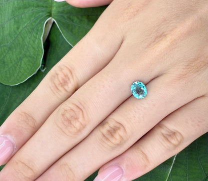 Vibrant Blue Apatite Oval 0.97 Ct