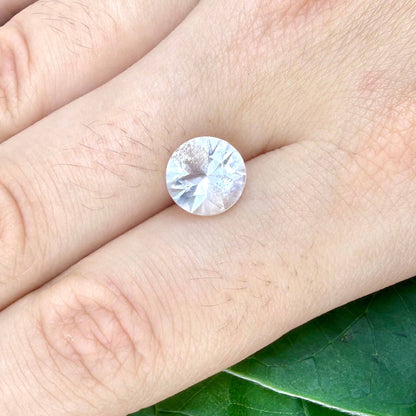 2.54 ct natural white quartz from Africa, round cut.