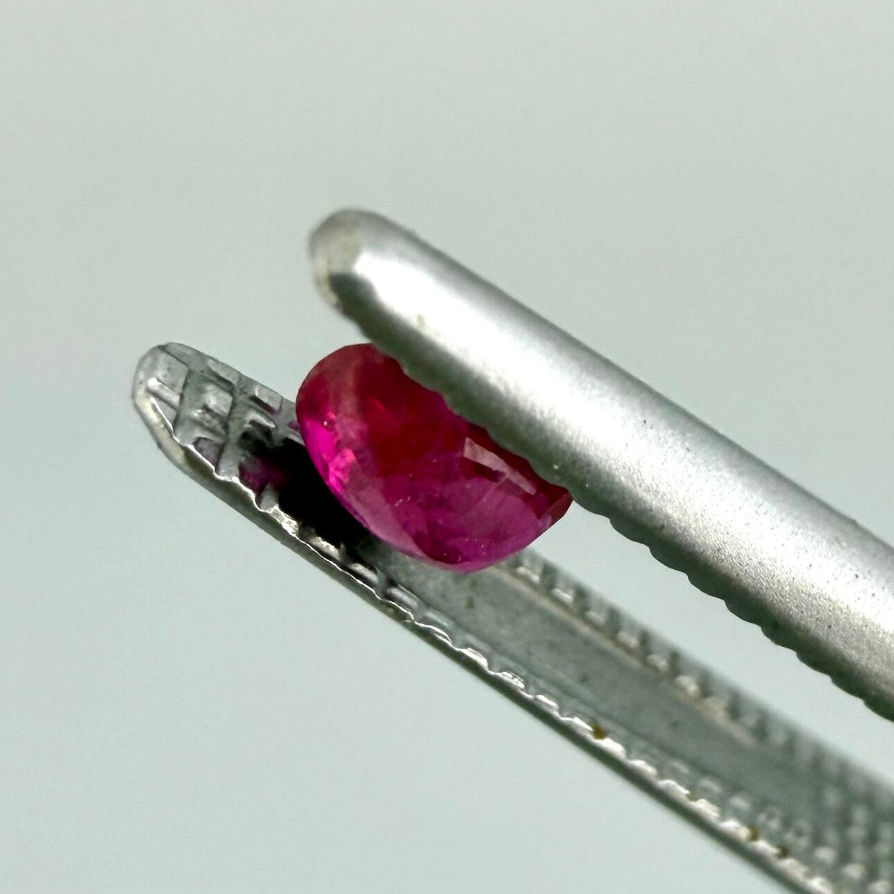0.18 ct natural Songea ruby, oval cut.