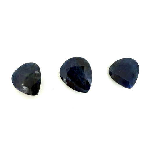 Very Dark Blue Sapphire Set Pear 12 Ct