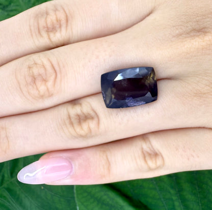 Big Bi-Color (Violet Brownish) Iolite Cushion 10.86 Ct