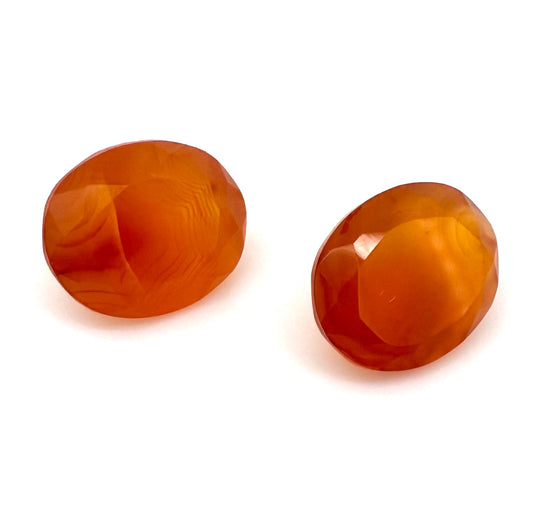 Fiery Orange Carnelian Oval Set 5.07 Ct