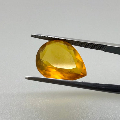 Orange Fire Opal Pear 4.38 Ct