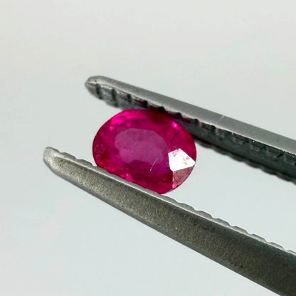 0.18 ct natural Songea ruby, oval cut.