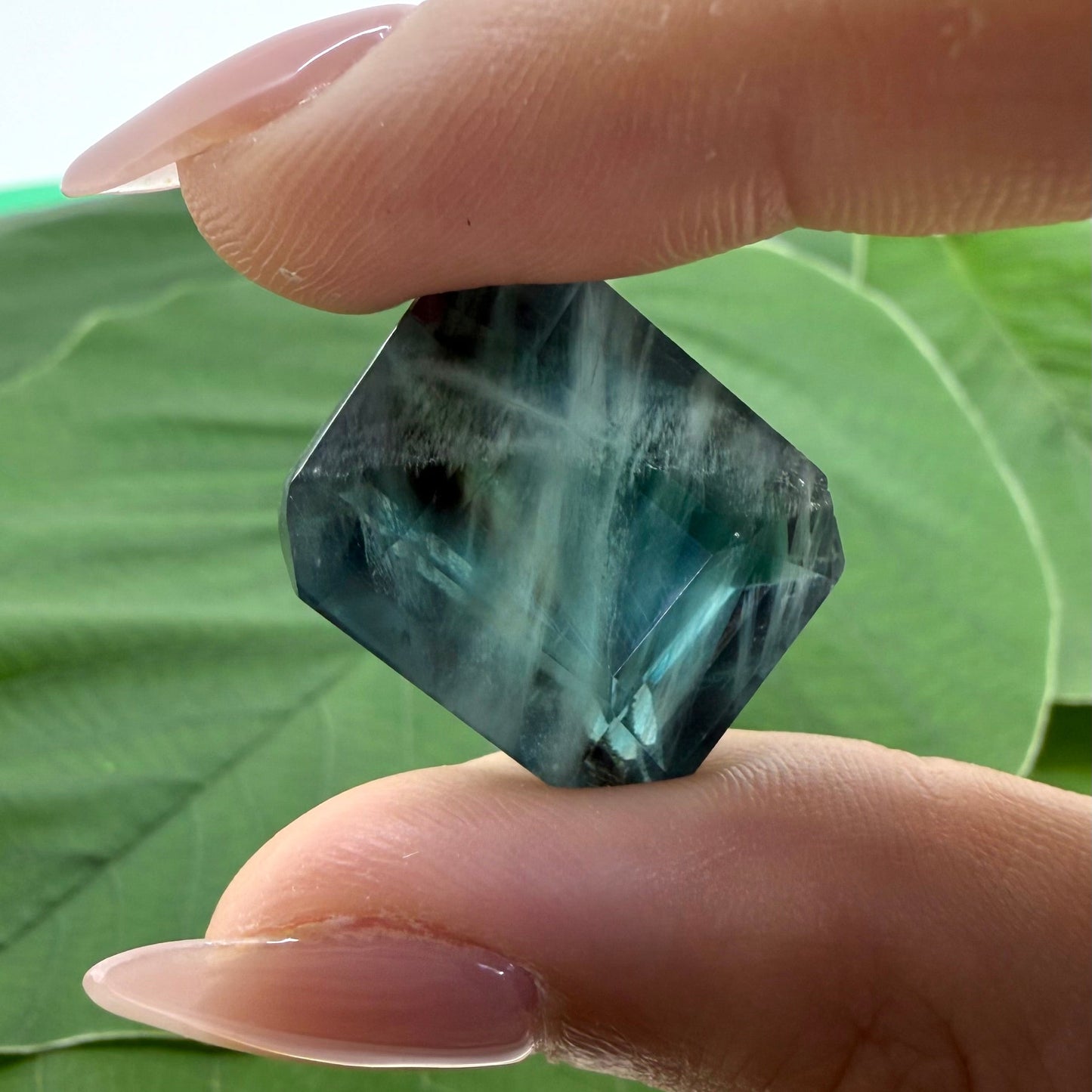 Huge  Bi-Color (Turquoise Hues, Blue) Fluorite Emerald Cut 45.96 Ct