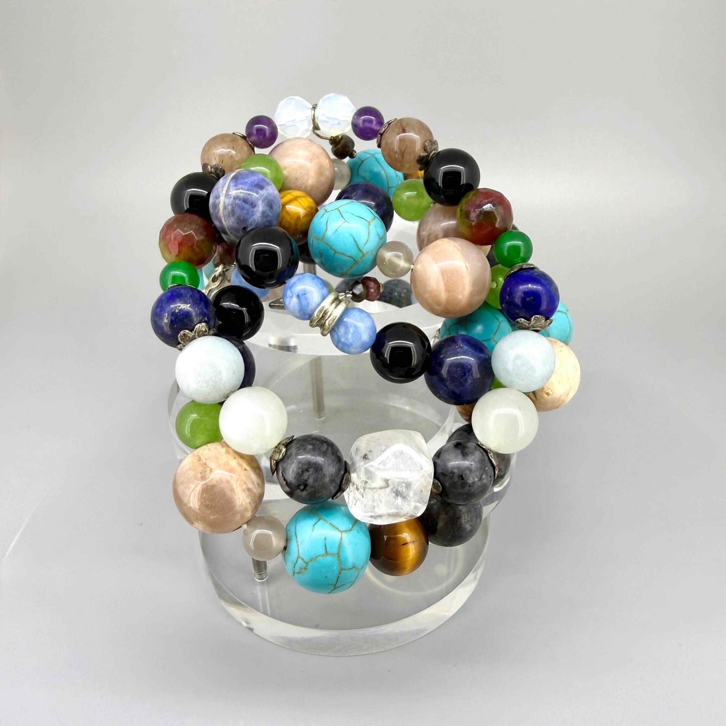 Multicolored zodiac beaded bracelet, spiritual jewelry