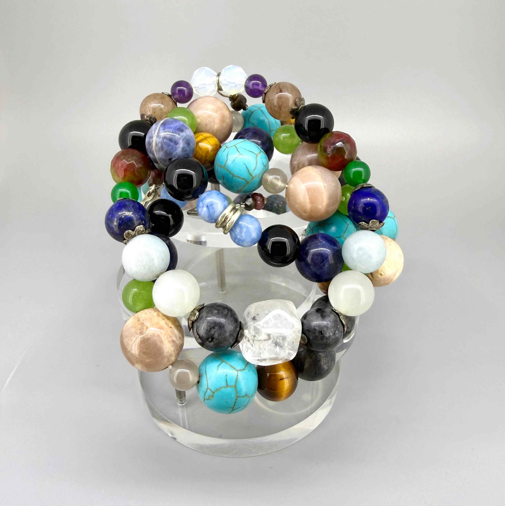 Multicolored zodiac beaded bracelet, spiritual jewelry