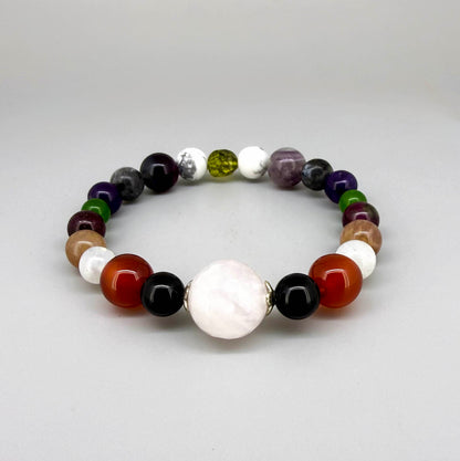 Birthday Bracelets made of natural gemstones, seven designs for each day of the week, handmade spiritual jewelry.