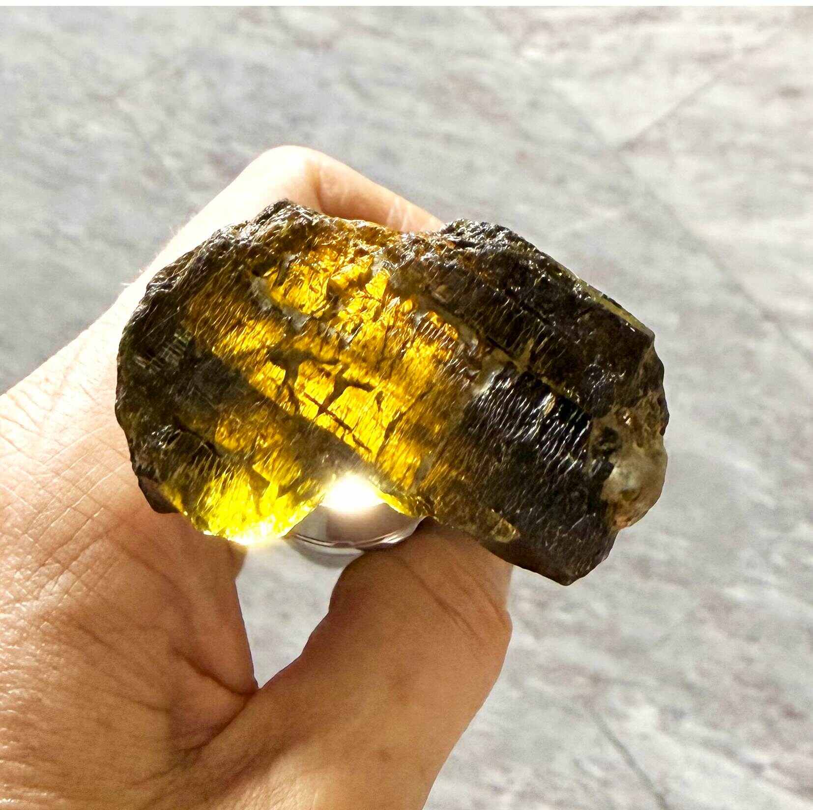 Uncut raw yellow-gold Sapphire gemstone in natural form, unique collector and artisan jewelry material