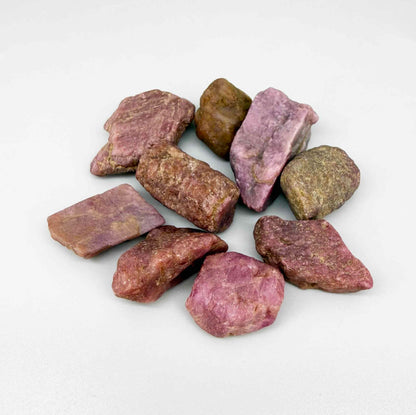 Rough Ruby gemstones, unpolished and natural, authentic raw gems for jewelry and collection