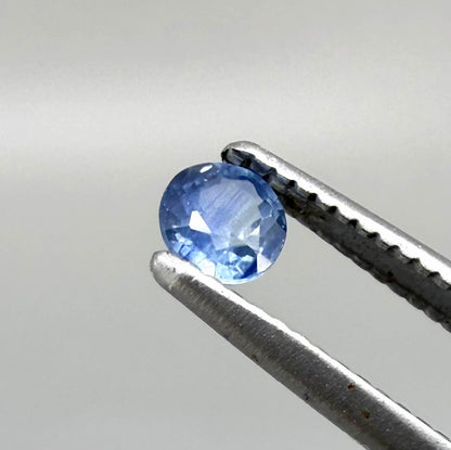Oval-cut soft cornflower blue sapphire from Bangkaja, Thailand, natural faceted gemstone.