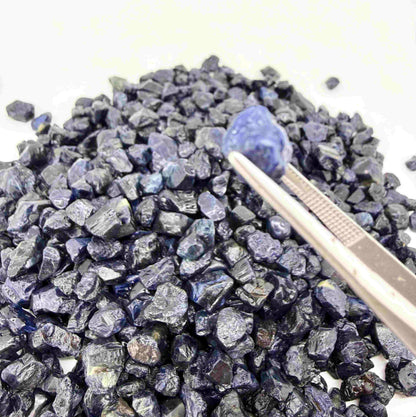 Uncut raw Sapphire gems in natural form, unique collector and artisan jewelry material