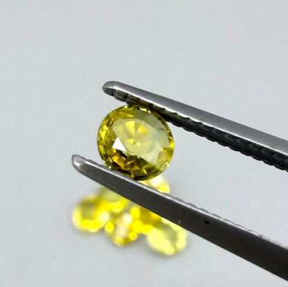 Yellow sapphire parcel in oval and round cuts from Bangkaja, Thailand showing lemon to light golden tones with bright natural brilliance.