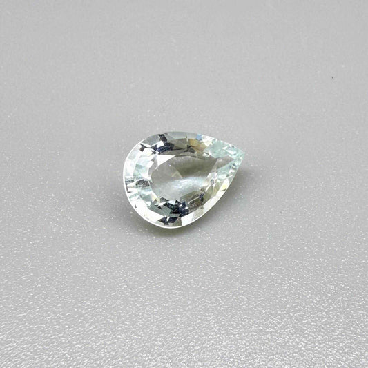 Natural Pale Blue Aquamarine gemstone, pear cut