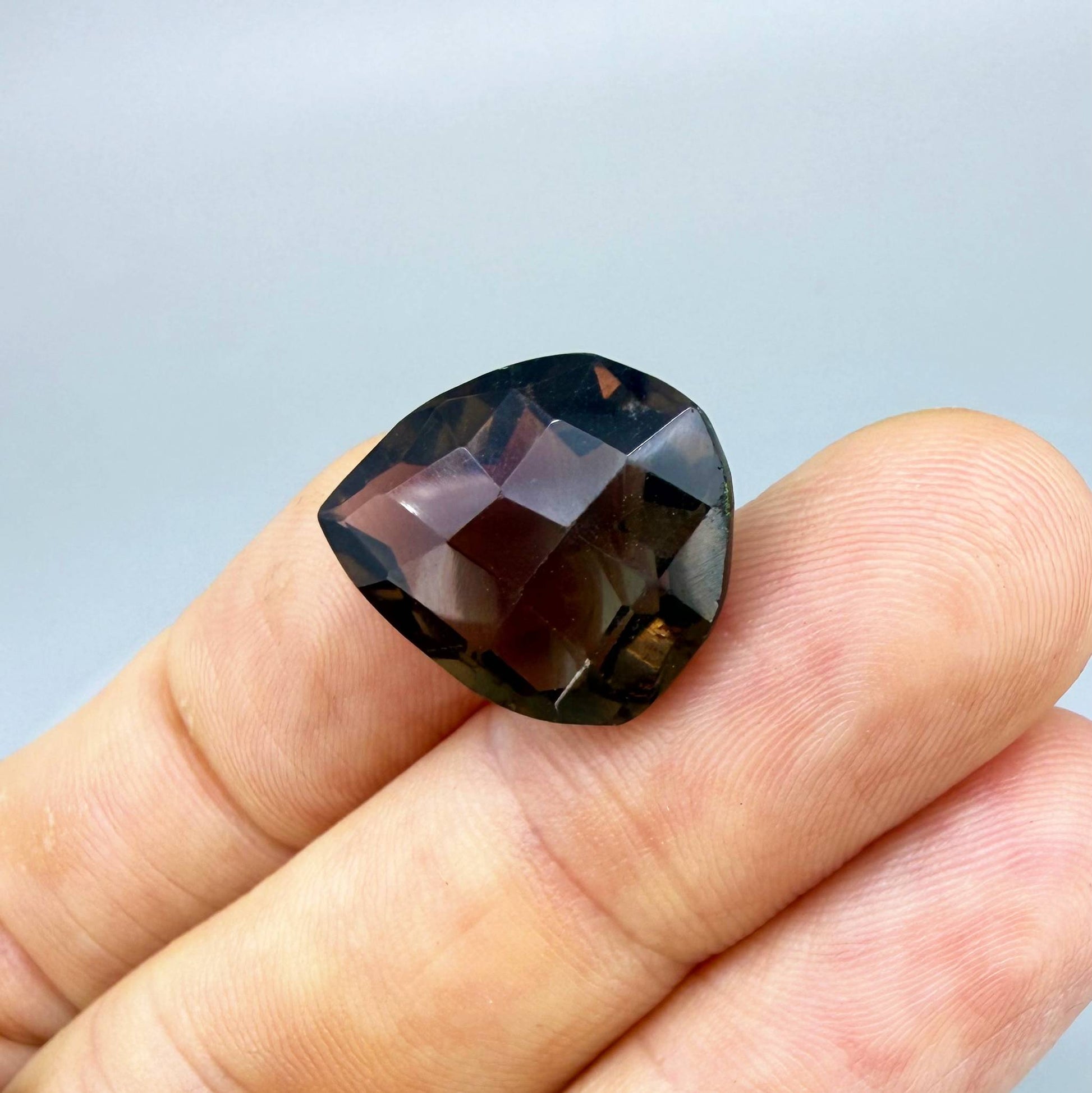 Loose Smoky Quartz gemstone pineapple pear cut