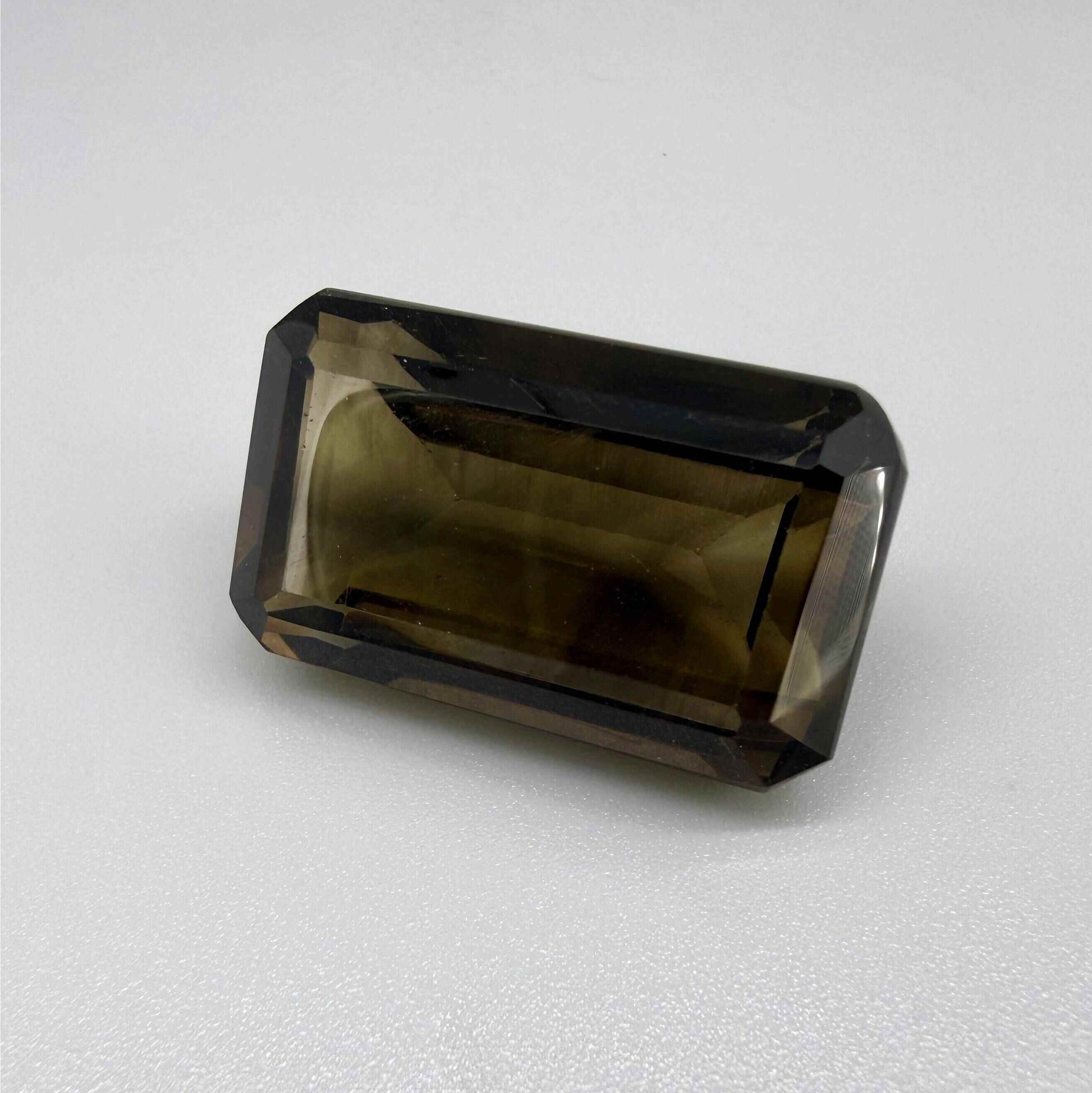 Loose Smoky Quartz gemstone emerald cut