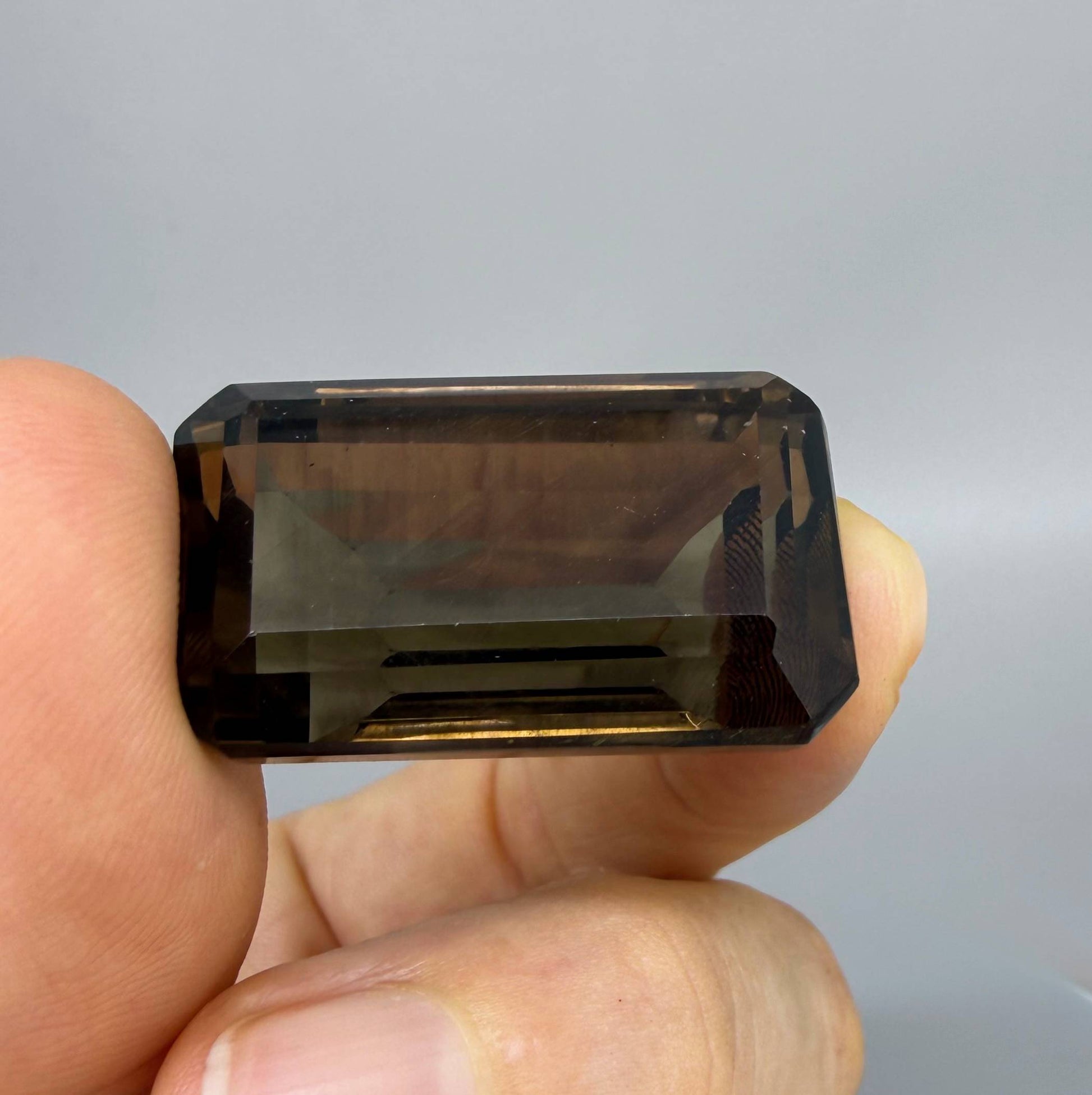 Loose Smoky Quartz gemstone emerald cut