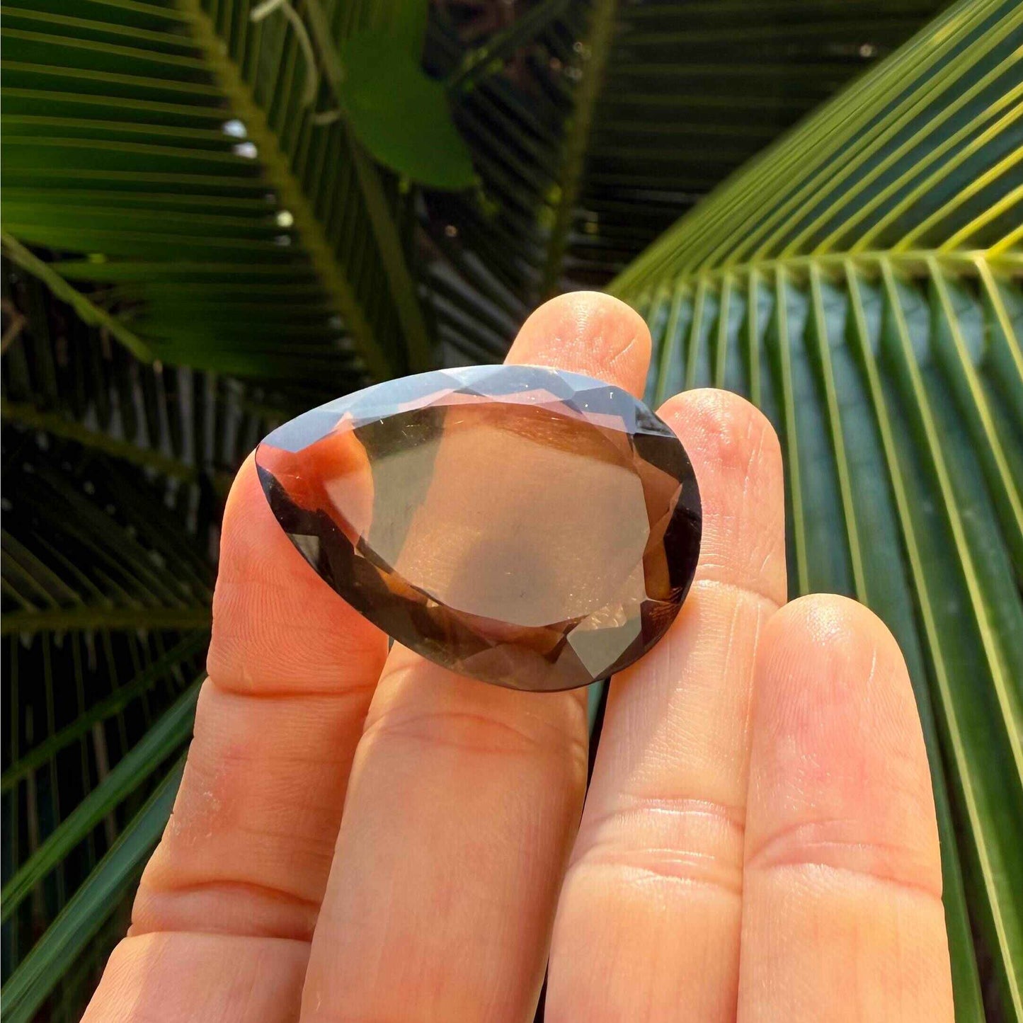 Loose Smoky Quartz gemstone pear cut