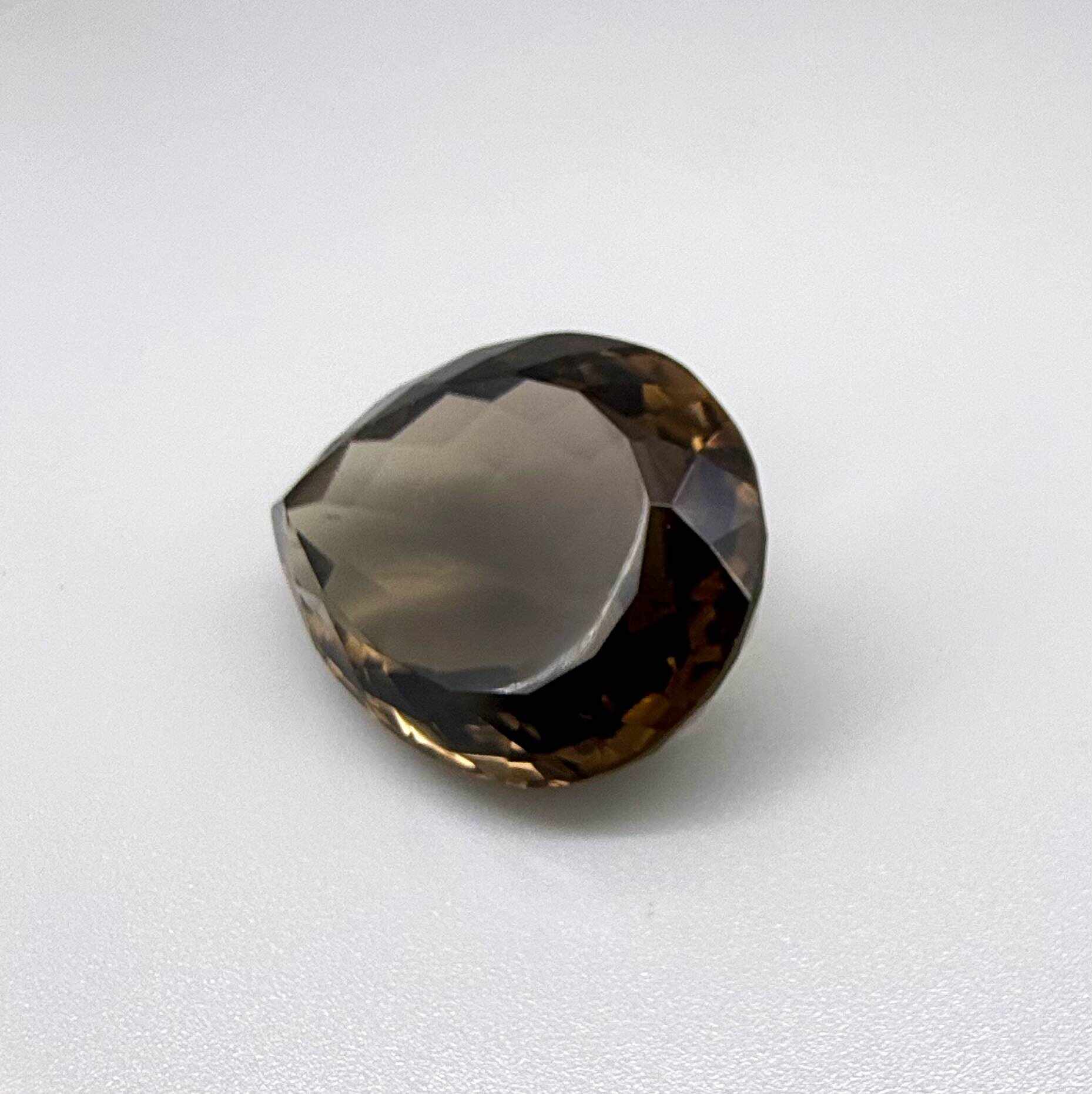 Loose Smoky Quartz gemstone pear cut