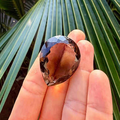 Loose Smoky Quartz gemstone pear cut