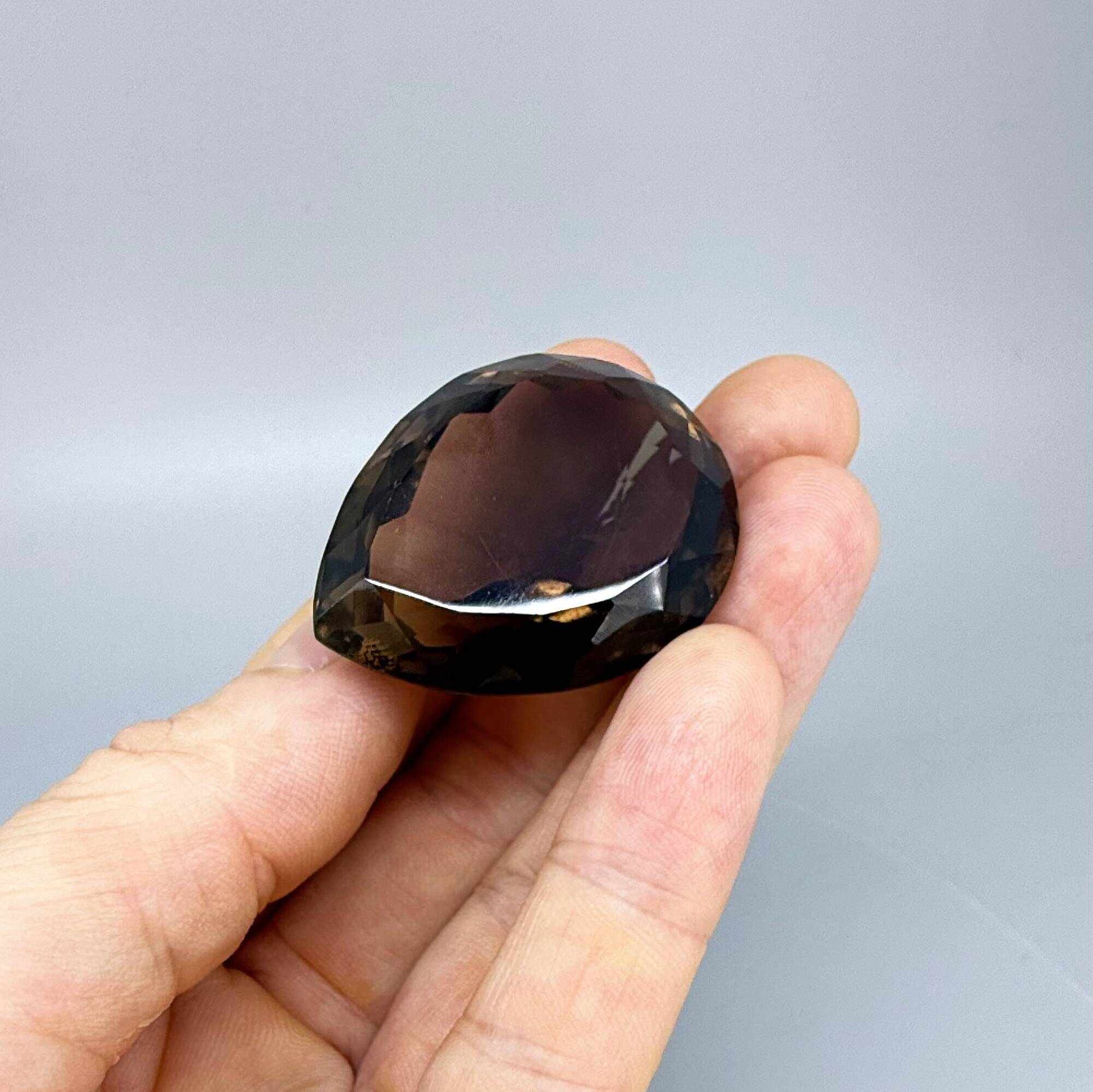 Loose Smoky Quartz gemstone pear cut