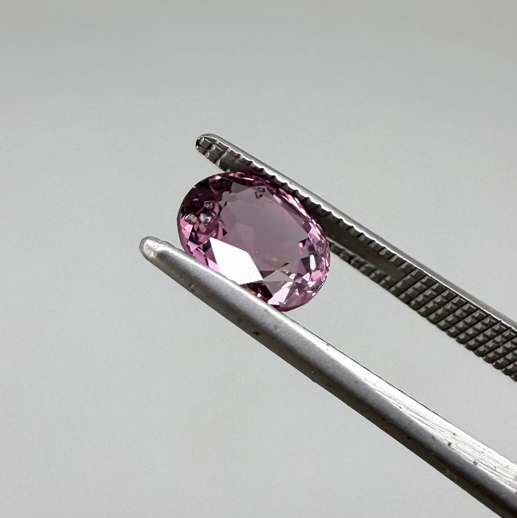 Natural Pink Purple Spinel gemstone, oval shape