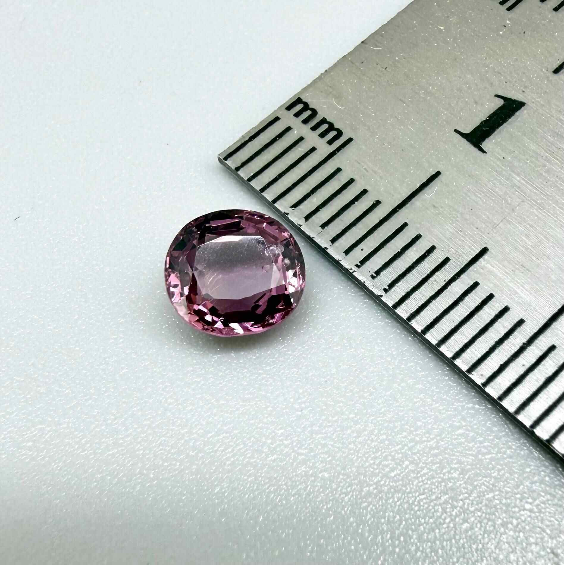 Natural Pink Purple Spinel gemstone, oval shape