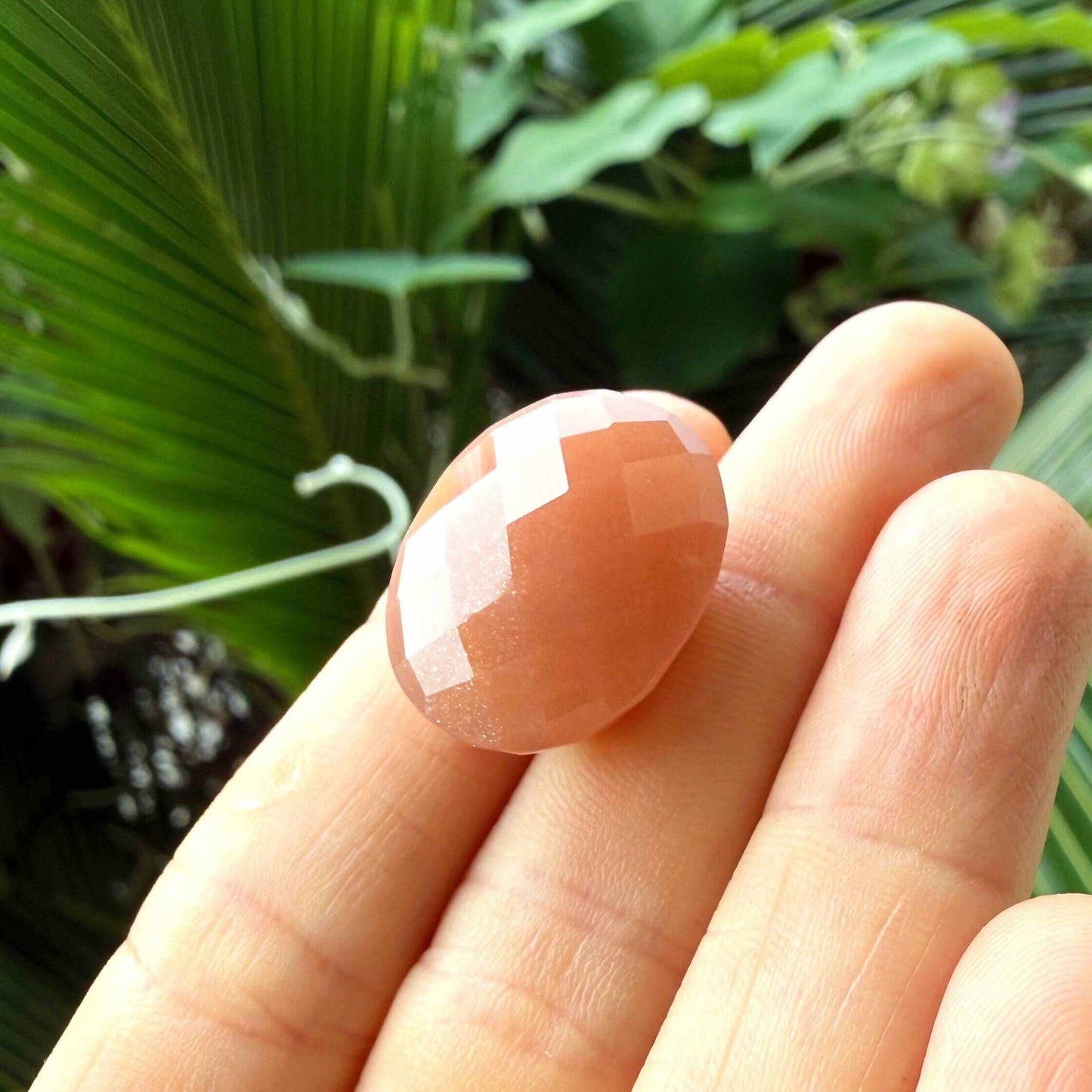 Natural Aventurescence Sunstone gemstone, oval cut