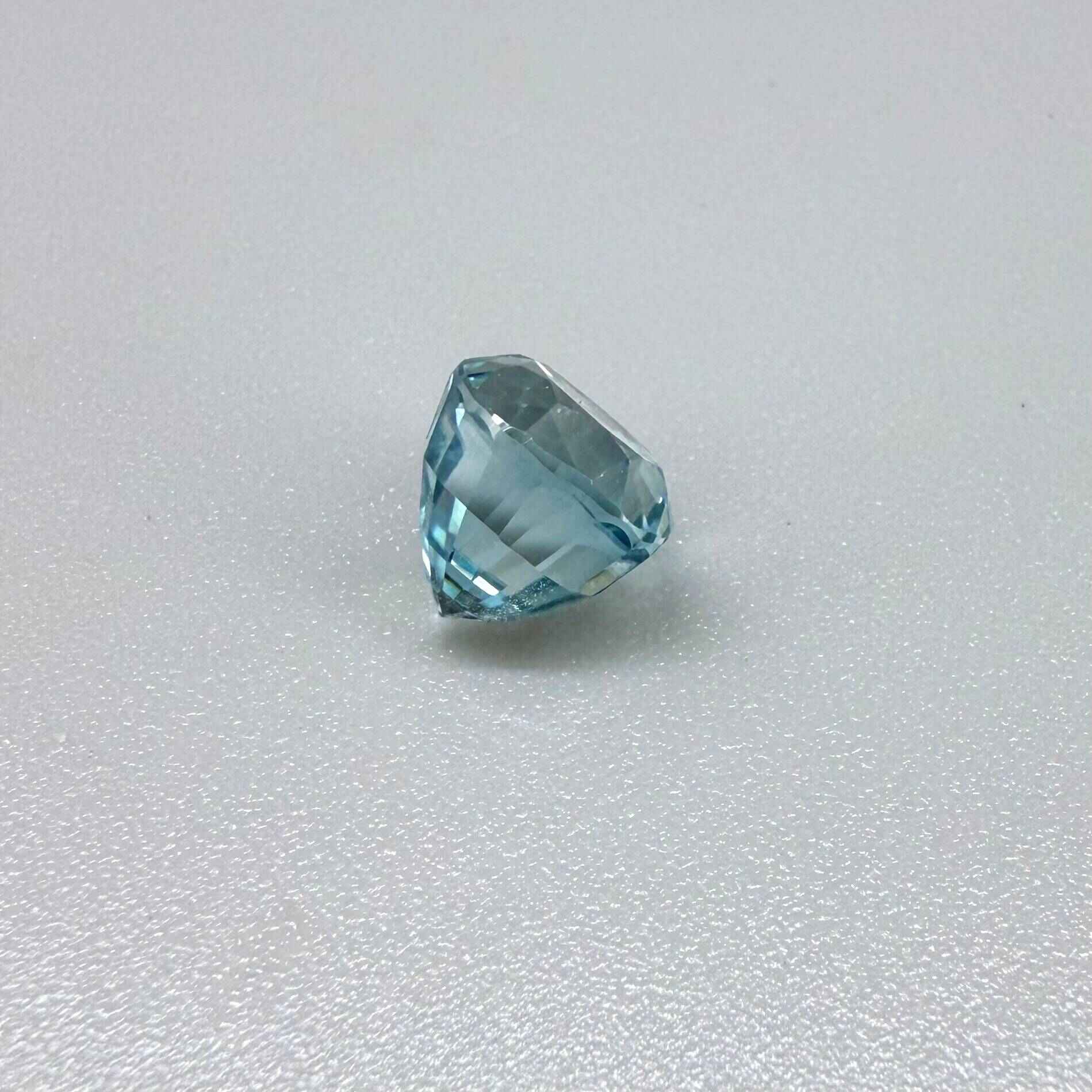Natural Blue Zircon gemstone, round