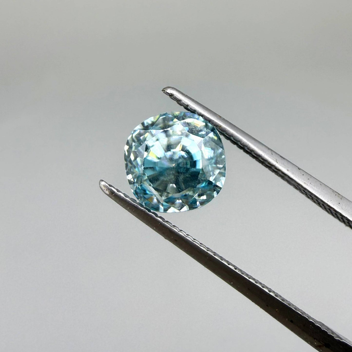 Natural Blue Zircon gemstone, round