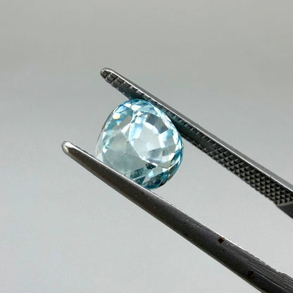 Natural Blue Zircon gemstone, round