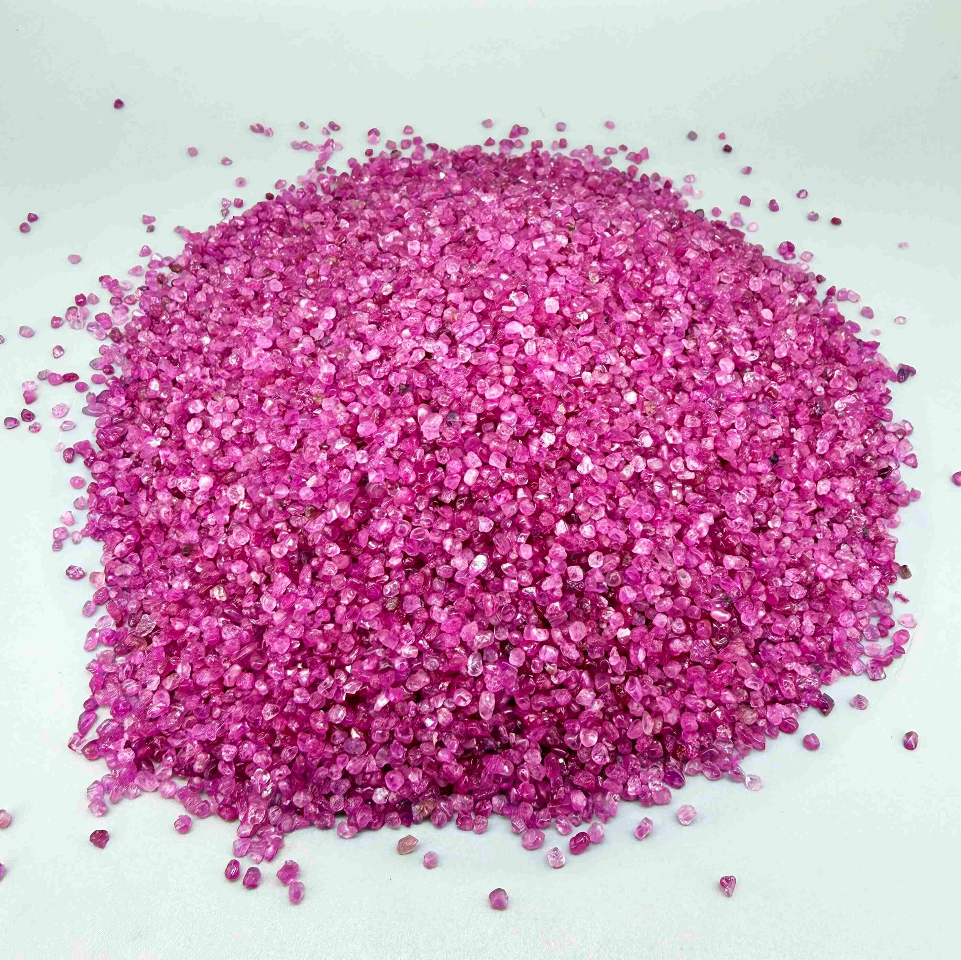Natural pink ruby rough stones sold as a lot, untreated vivid pink corundum in raw form