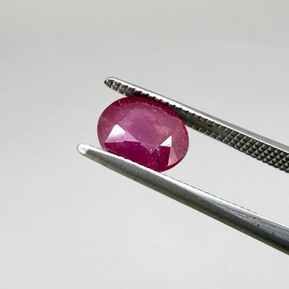 Natural Ruby Pair 4.18 ct from Mozambique – matching oval faceted pinkish-red gemstones