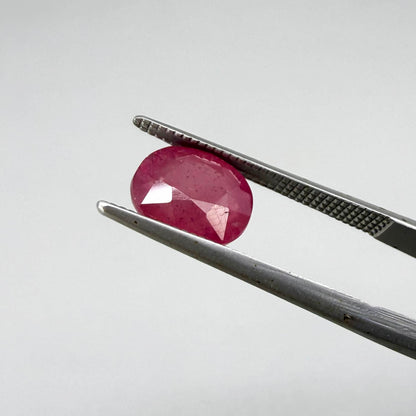 Natural Ruby Pair 6.92 ct from Mozambique – matching oval faceted pinkish-red gemstones