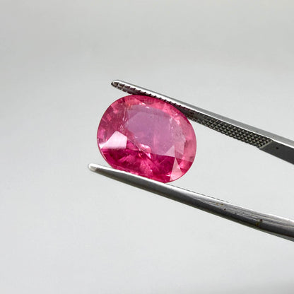 Natural Ruby 4.91 ct from Mozambique – treated oval faceted gemstone with vivid pinkish-red color