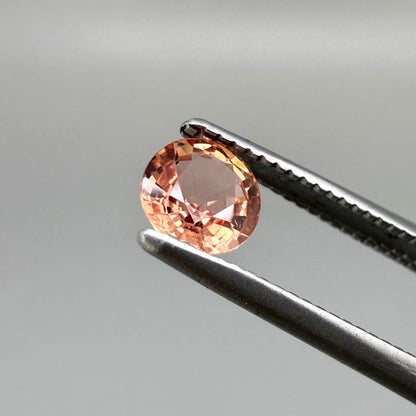 Natural Padparadscha Sapphire 0.37 ct from Songea Tanzania – heated round faceted gemstone with pink and peach hues