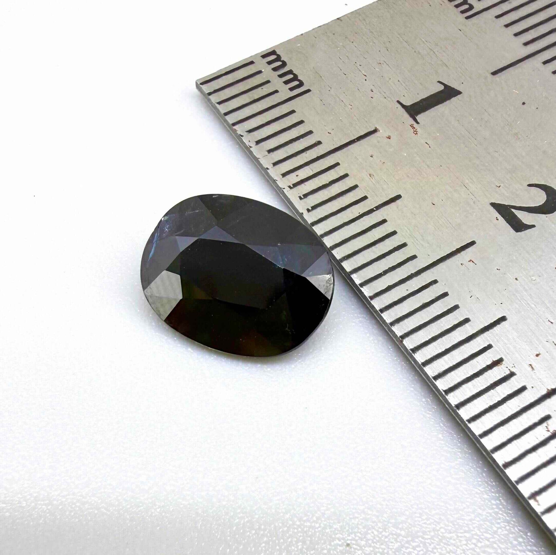 Natural heated dark blue Laos sapphire weighing 3.65 ct, oval cut with eye-clean clarity and a rich deep blue colour.